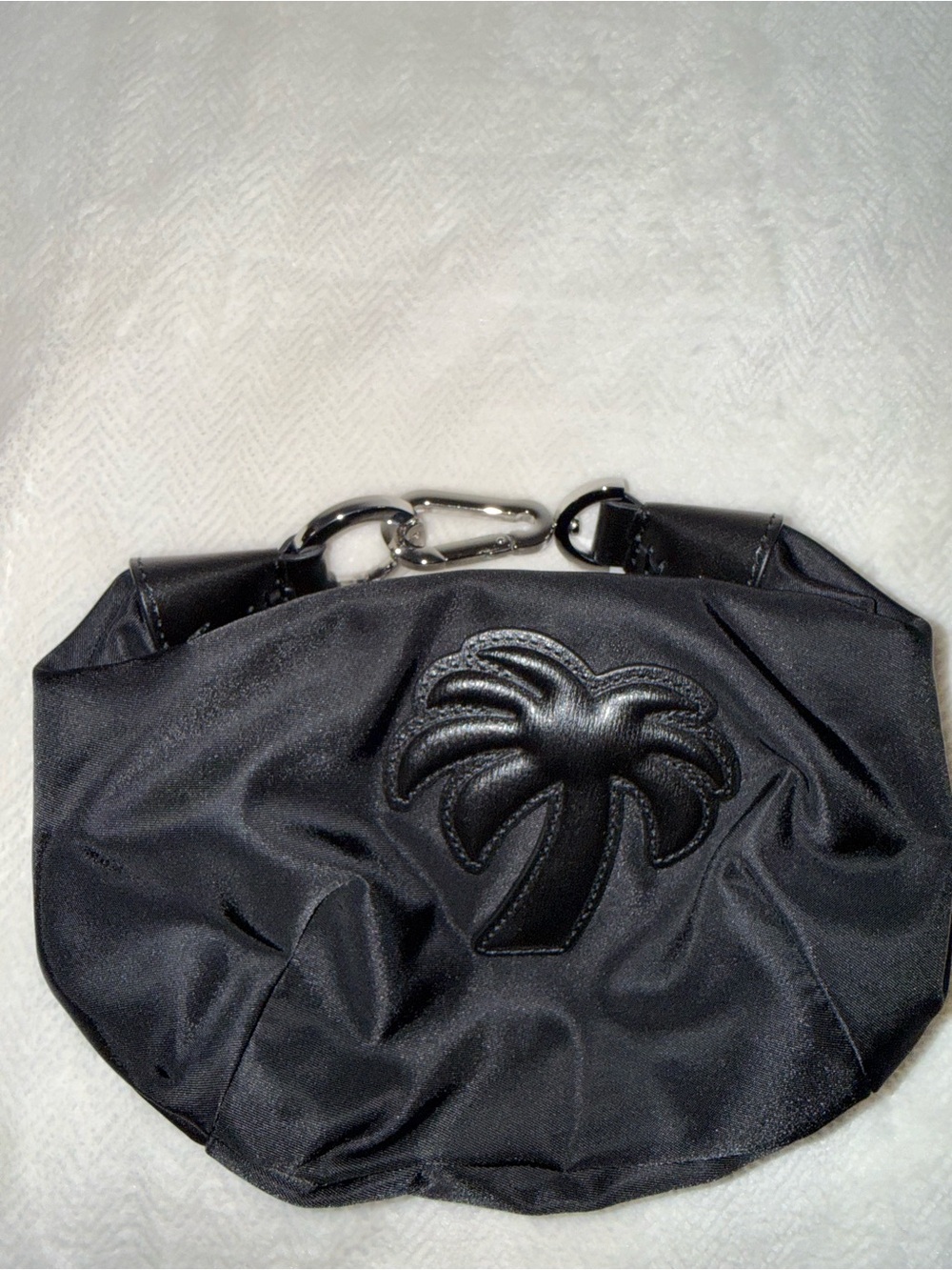 Palm Angels Black Mini Shoulder Bag with Palm Motif